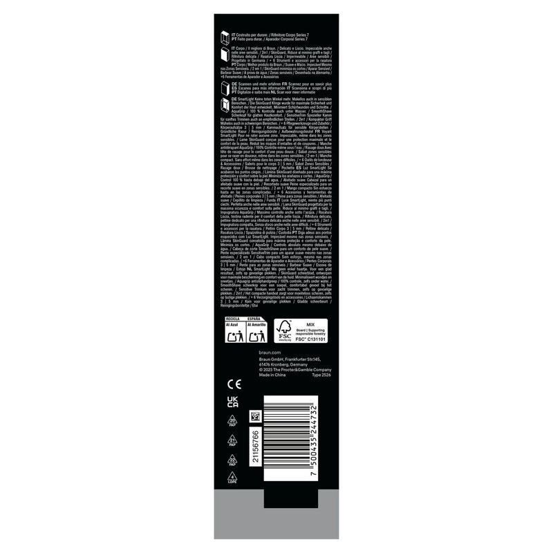 Braun BG7550 body grooming kit, imported from the UK
