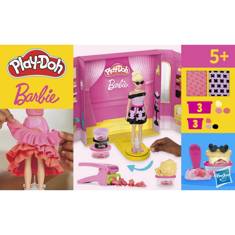 Play-Doh Barbie fashion show playset with 6 tubs, UK version