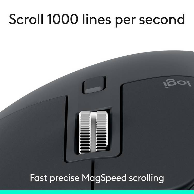 Logitech MX Master 3S wireless mouse Graphite, UK version