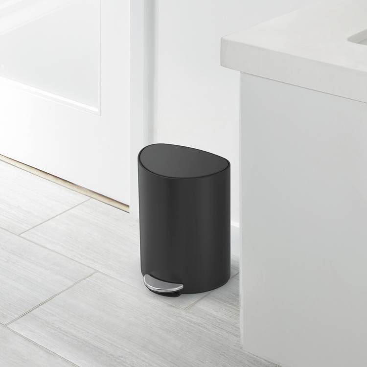 Simplehuman bathroom pedal bin black 6L, imported from the UK