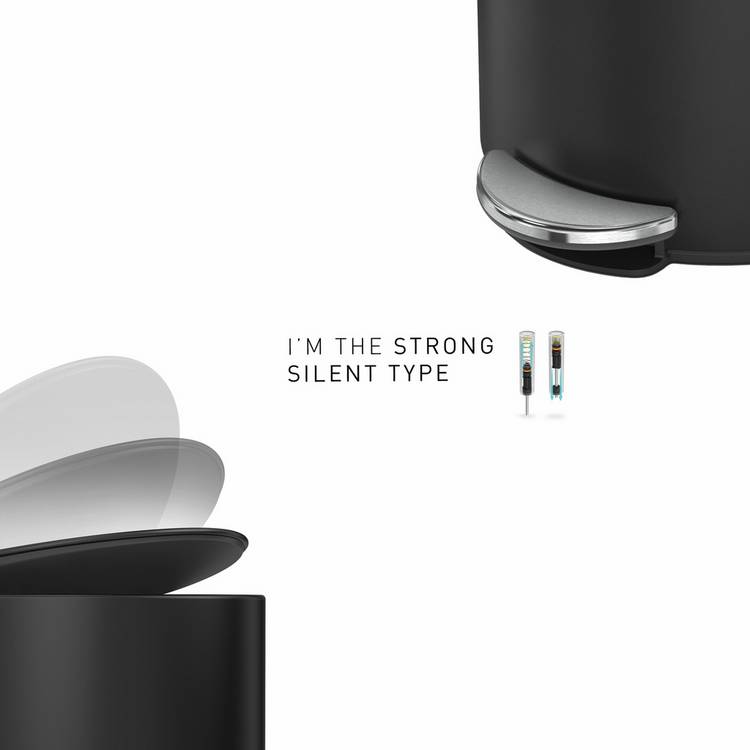 Simplehuman bathroom pedal bin black 6L, imported from the UK
