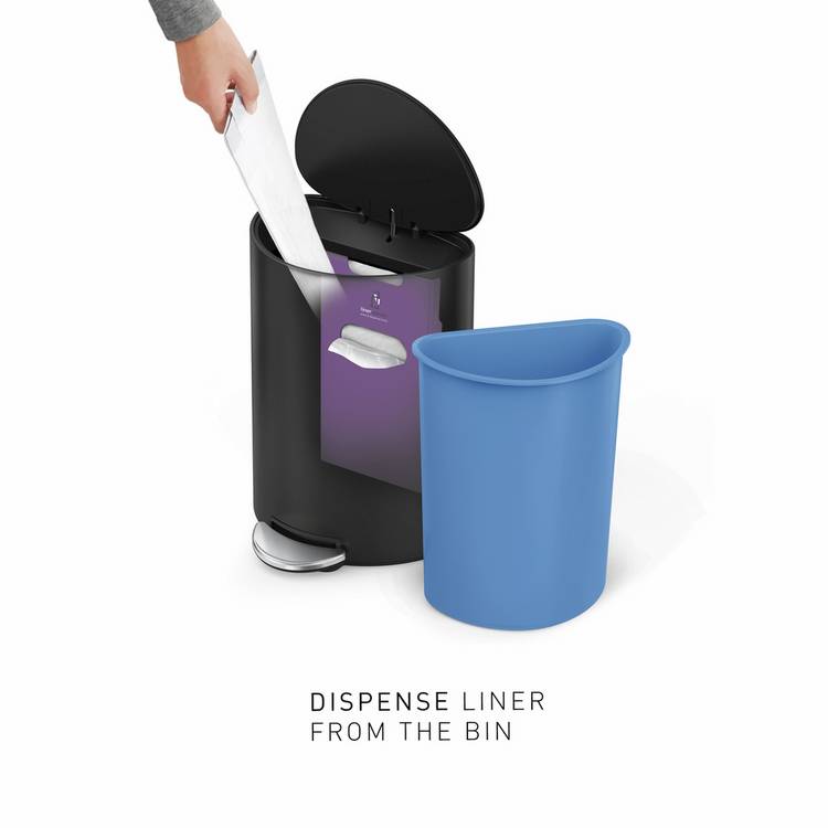 Simplehuman bathroom pedal bin black 6L, imported from the UK