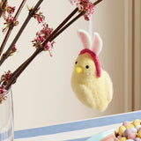 Argos Home felt chick ornament yellow with bunny ears 12cm - British product