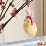Argos Home felt chick ornament yellow with bunny ears 12cm - British product