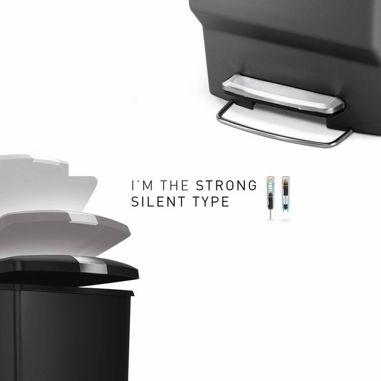 Simplehuman grey pedal bin 45 litre (British brand)