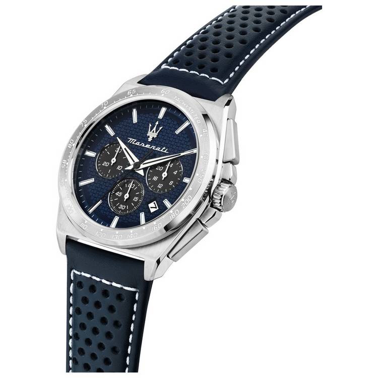 Maserati watch blue dial leather strap 43mm, imported from the UK
