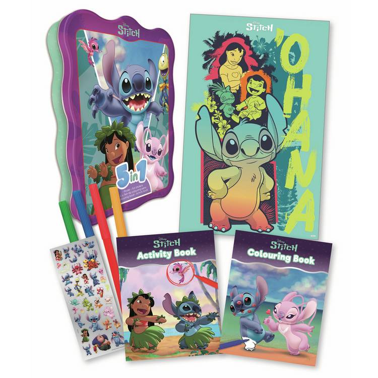 Igloo Books Disney Stitch 5-in-1 activity tin - British product