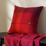 Home red herringbone check cushion 43x43cm (British brand)