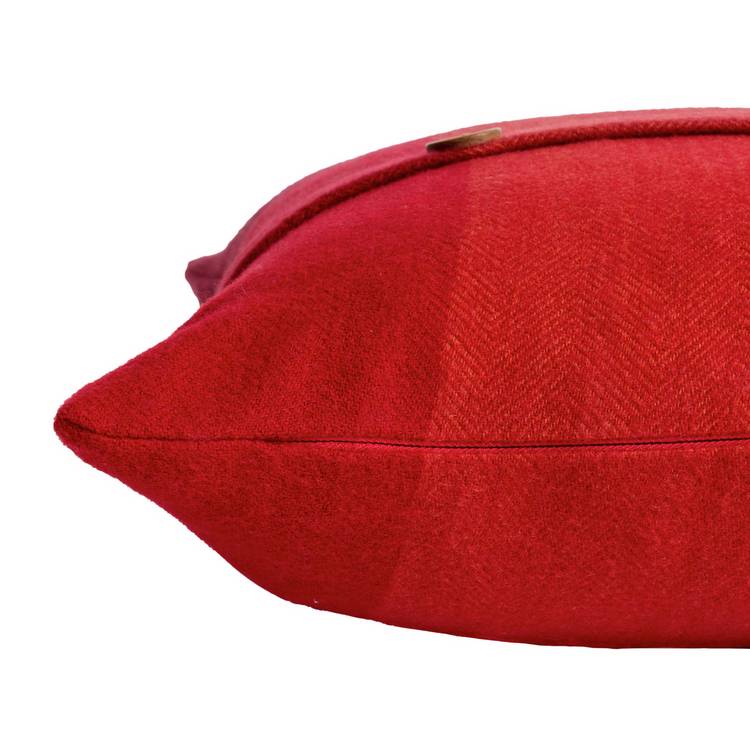 Home red herringbone check cushion 43x43cm (British brand)