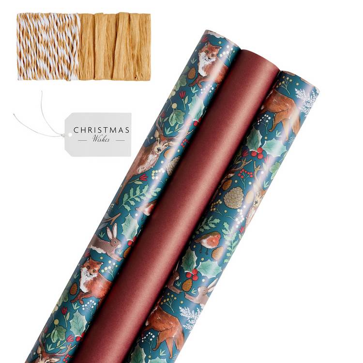 Argos Home wrapping paper 3 rolls with tags, imported from the UK