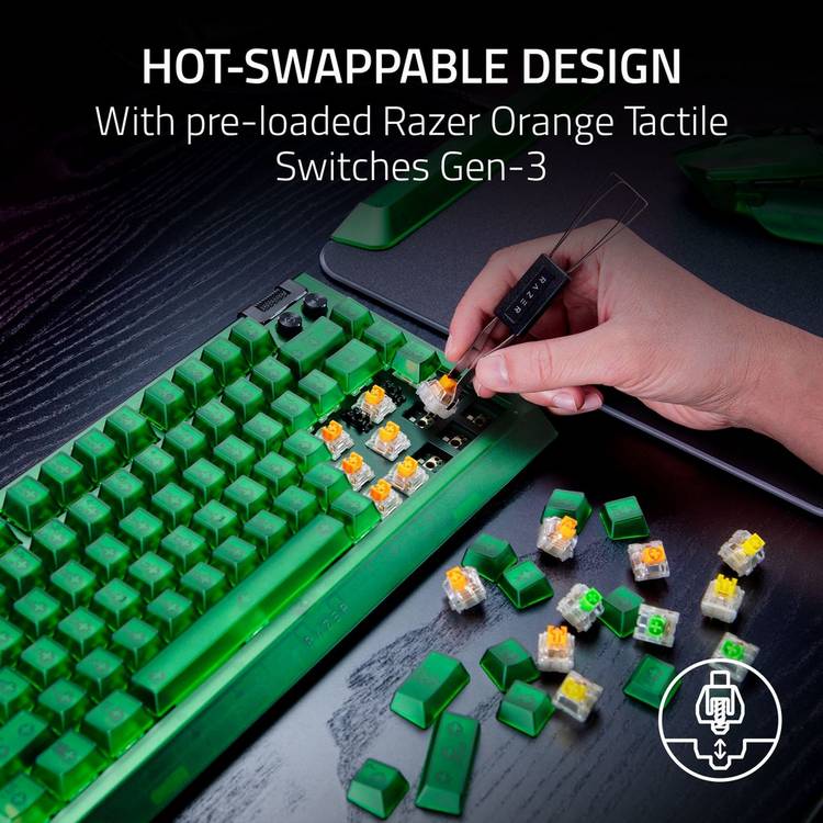 Razer BlackWidow V4 75 compact gaming keyboard, UK version