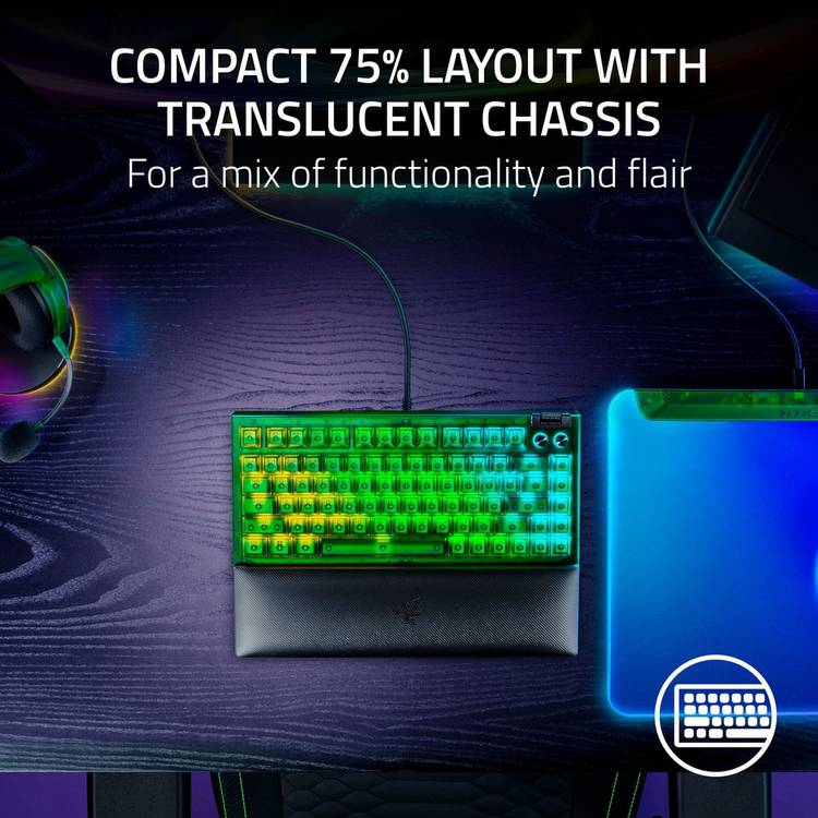 Razer BlackWidow V4 75 compact gaming keyboard, UK version