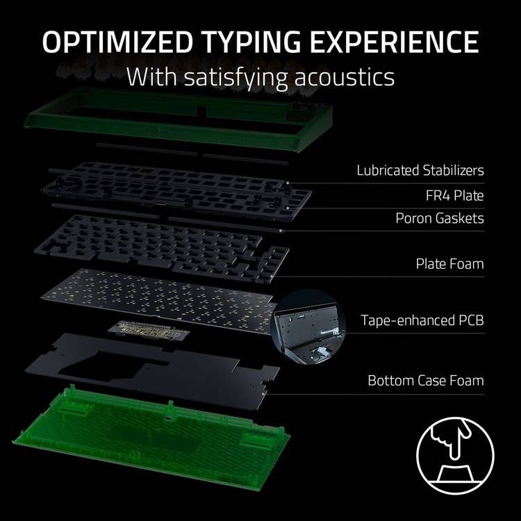 Razer BlackWidow V4 75 compact gaming keyboard, UK version