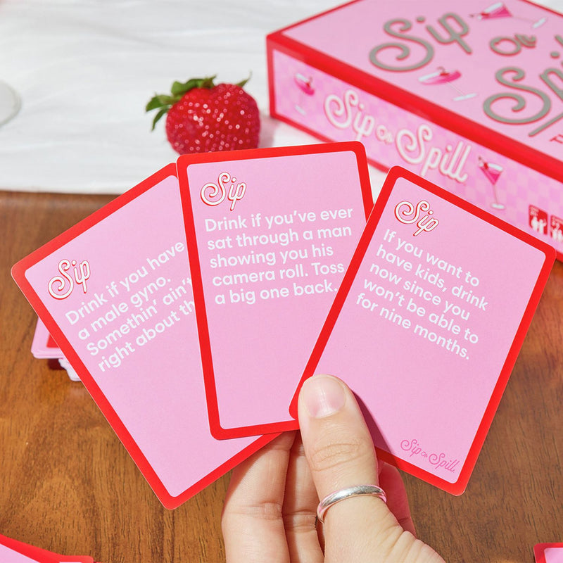 Sip or Spill adult party game box, UK version