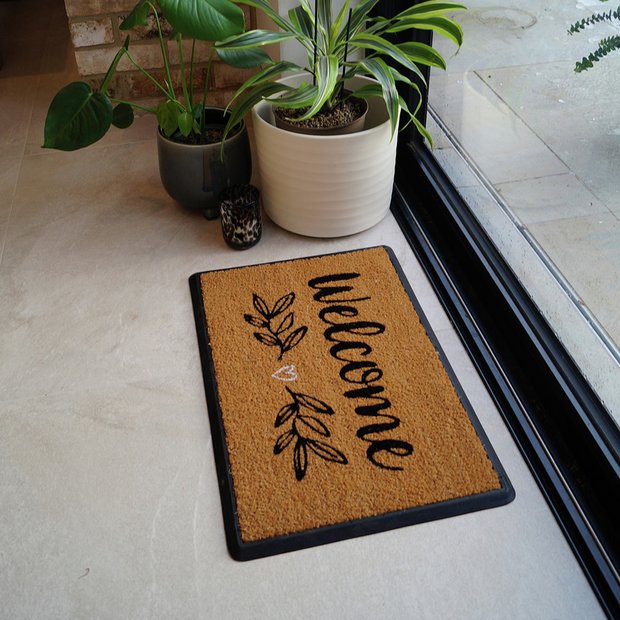 Mighty Mats welcome spring cut pile doormat 40x60cm (British brand)