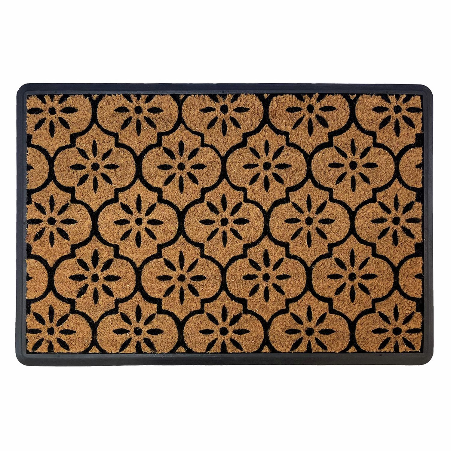 Mighty Mats doormat black geometric cut pile 40x60cm - British product