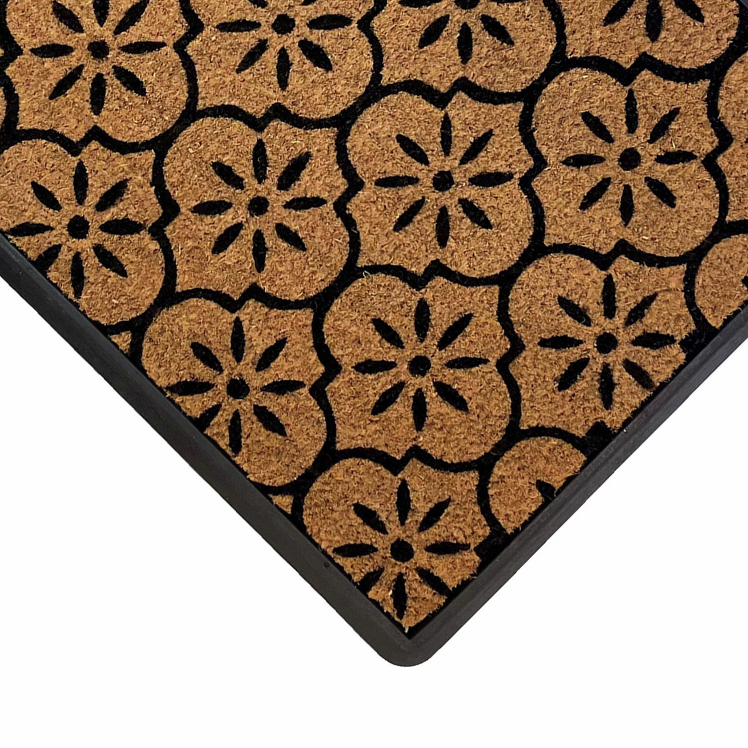 Mighty Mats doormat black geometric cut pile 40x60cm - British product