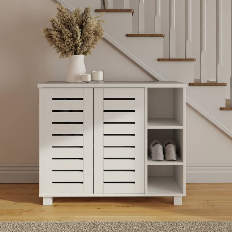 GFW Bodie white shoe cabinet storage - British product