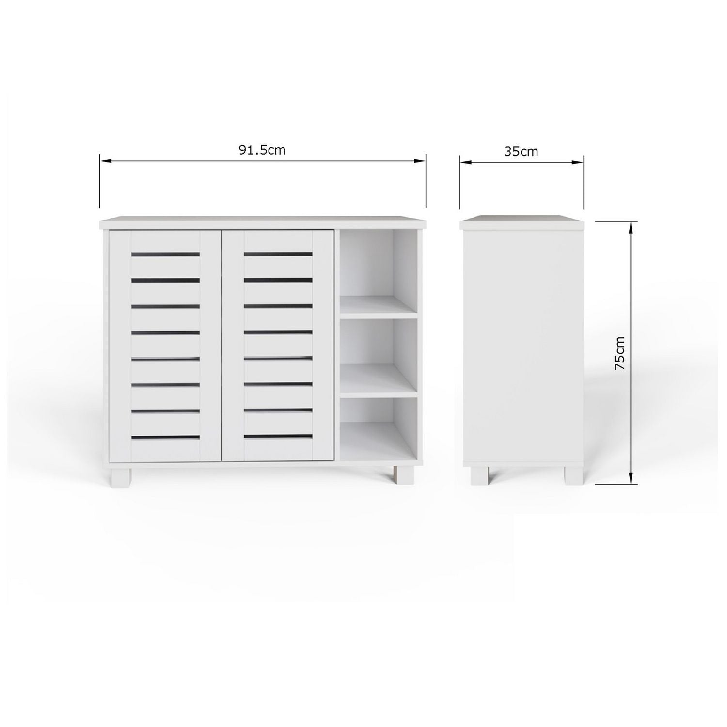 GFW Bodie white shoe cabinet storage - British product