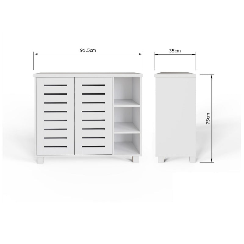 GFW Bodie white shoe cabinet storage - British product