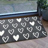 Mighty Mats doormat grey hearts 50x75cm, imported from the UK
