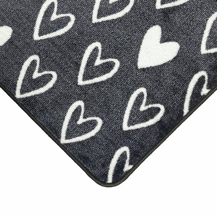 Mighty Mats doormat grey hearts 50x75cm, imported from the UK