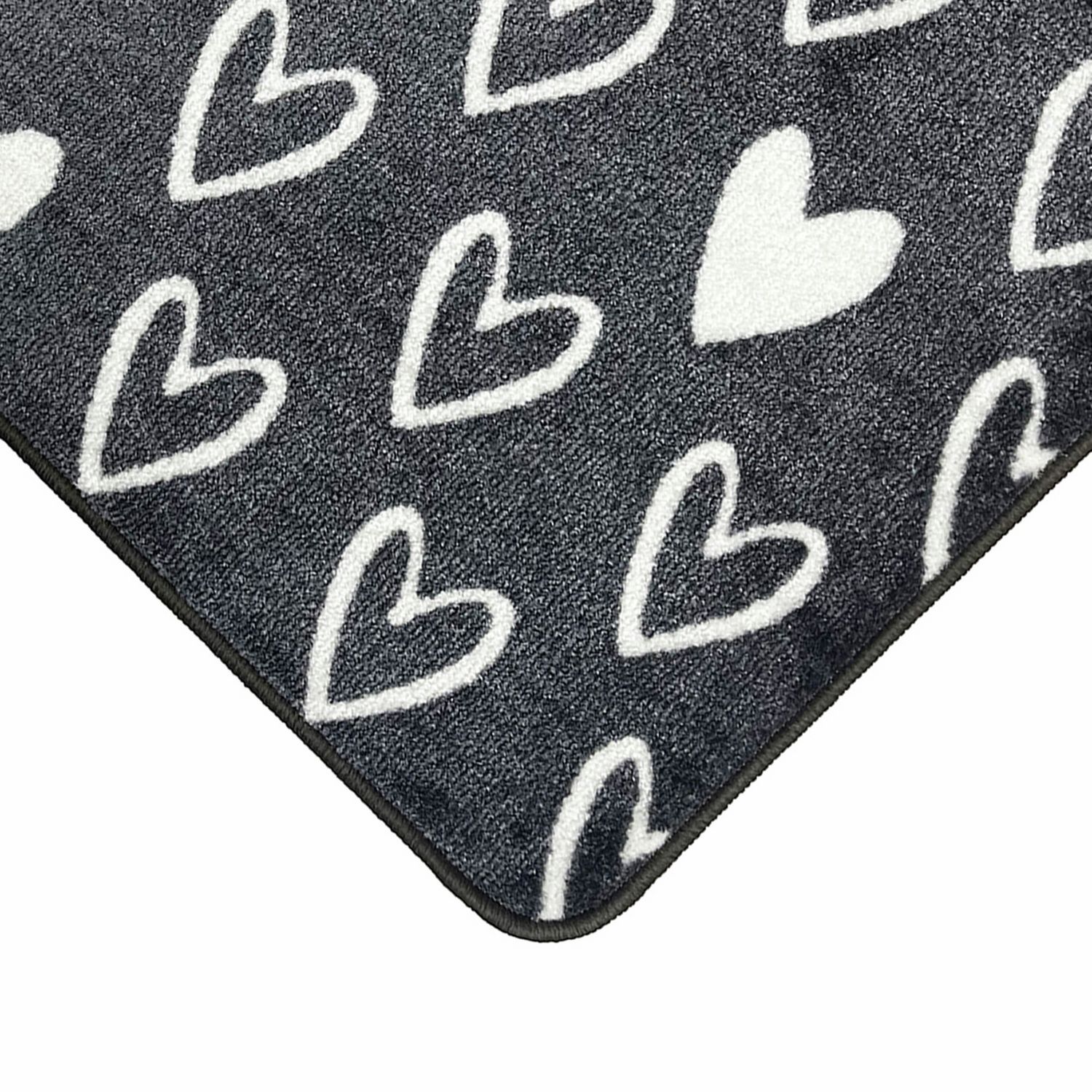 Mighty Mats doormat grey hearts 50x75cm, imported from the UK