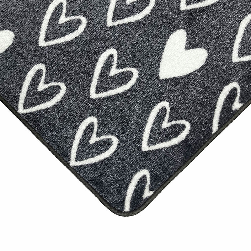 Mighty Mats doormat grey hearts 50x75cm, imported from the UK