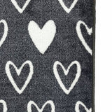 Mighty Mats doormat grey hearts 50x75cm, imported from the UK