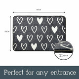 Mighty Mats doormat grey hearts 50x75cm, imported from the UK