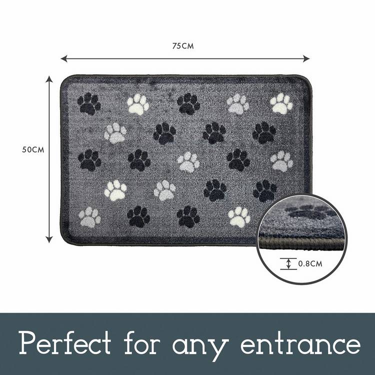 Mighty Mats paw print doormat 50x75cm (British brand)