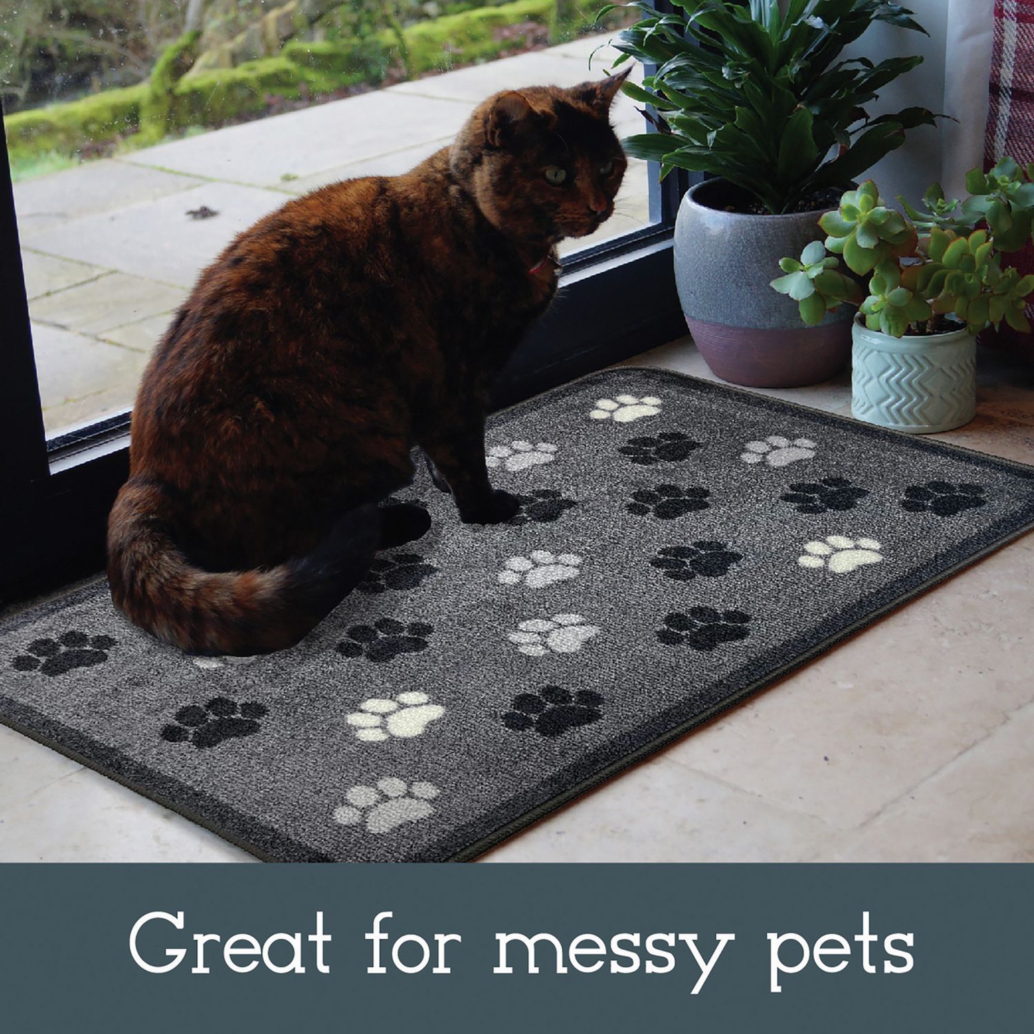 Mighty Mats paw print doormat 50x75cm (British brand)