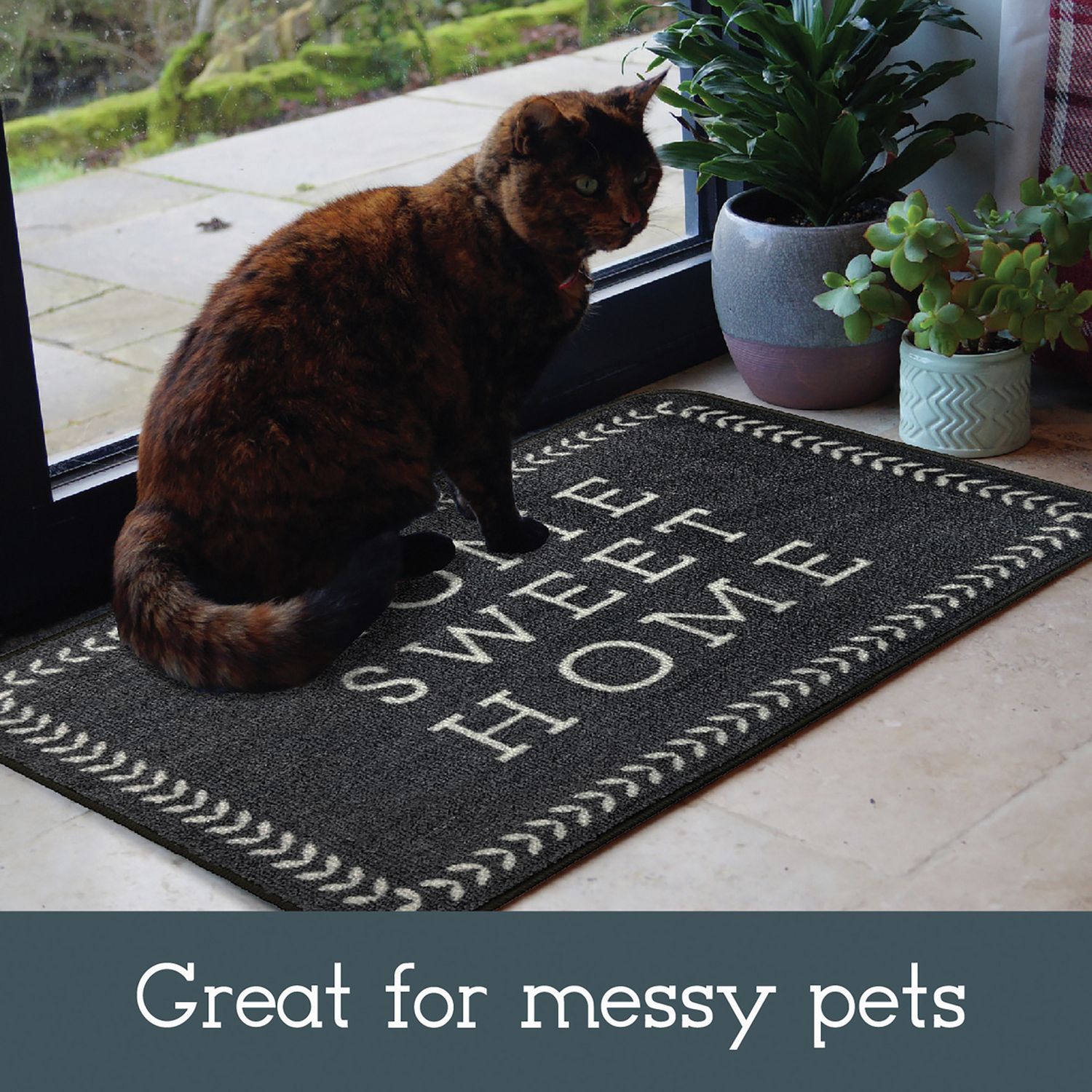 Mighty Mats washable doormat 50x75cm home sweet home (British brand)
