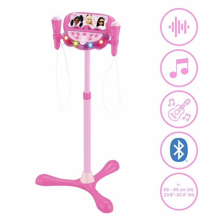 Lexibook Barbie adjustable microphone stand with two mics (British brand)