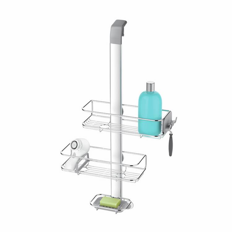 Simplehuman 2-tier overdoor shower caddy stainless steel (British brand)
