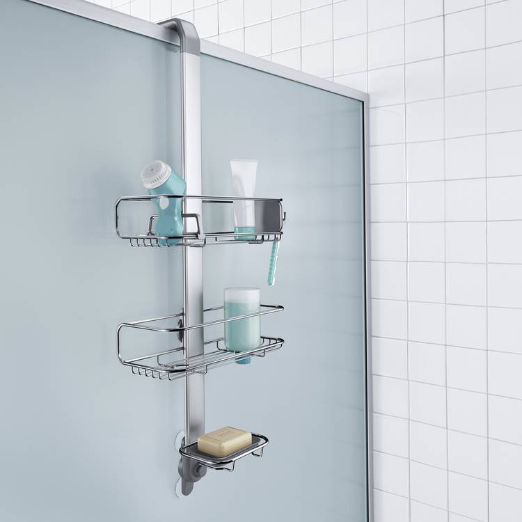 Simplehuman 2-tier overdoor shower caddy stainless steel (British brand)