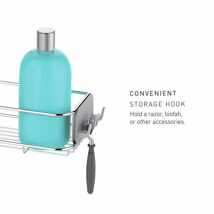 Simplehuman 2-tier overdoor shower caddy stainless steel (British brand)