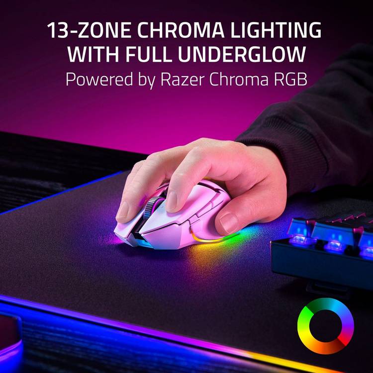 Razer Basilisk V3 Pro white wireless gaming mouse, UK version
