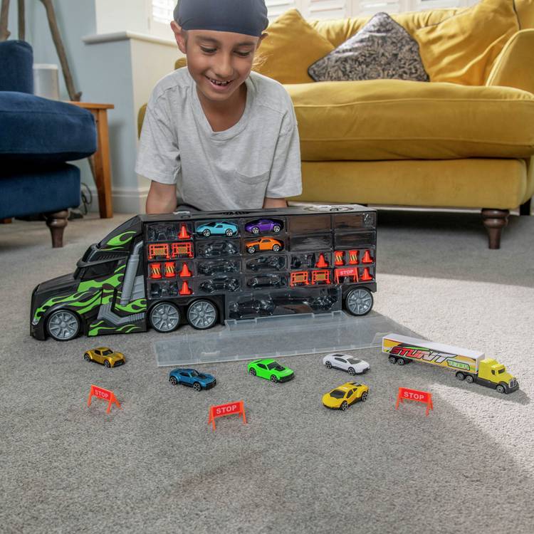 Teamsterz toy transporter truck with 8 cars, UK version