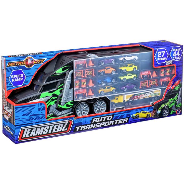 Teamsterz toy transporter truck with 8 cars, UK version