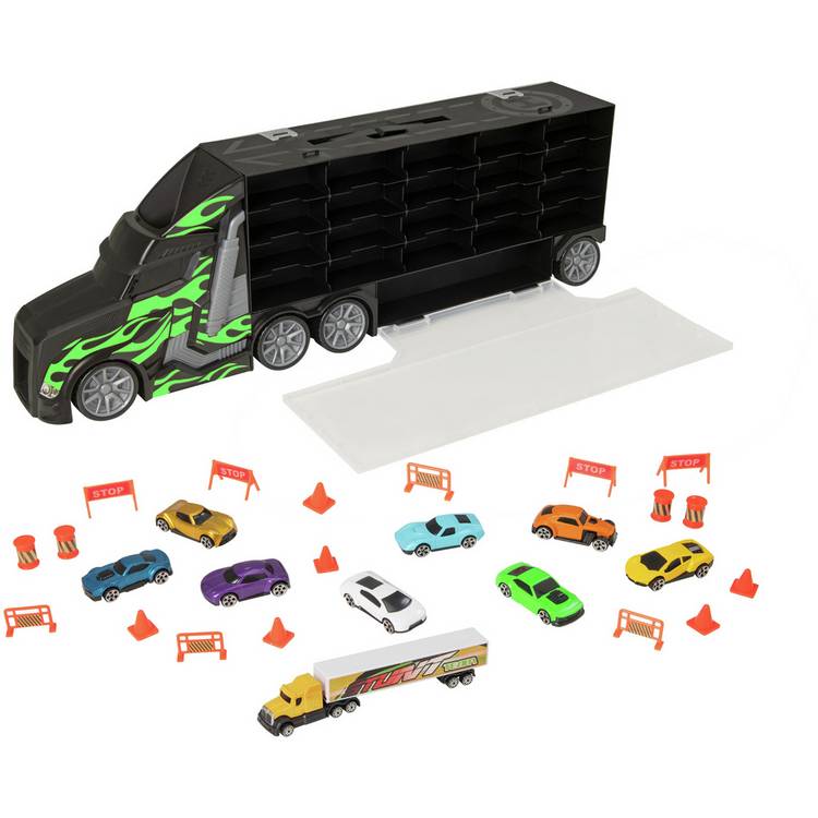 Teamsterz toy transporter truck with 8 cars, UK version