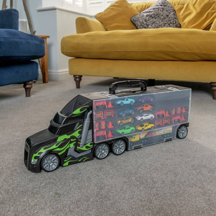 Teamsterz toy transporter truck with 8 cars, UK version