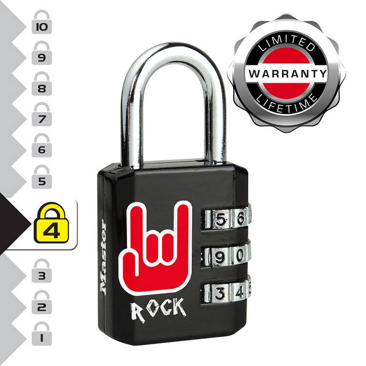 Master Lock combination padlock with pattern, imported from the UK