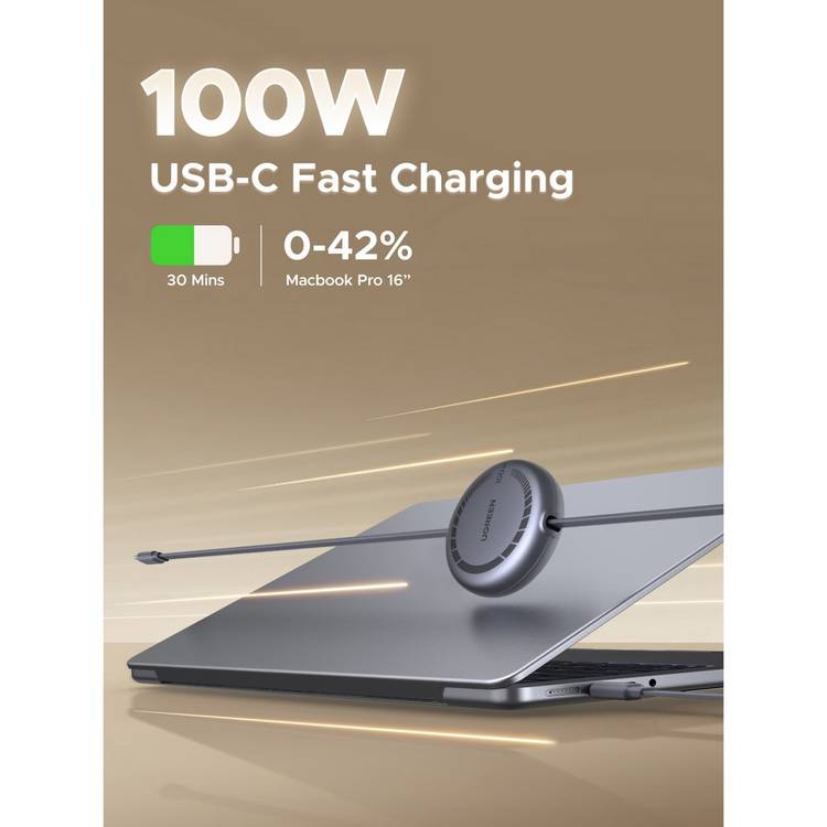 UGREEN Nexode retractable USB-C cable 1m 100W (British brand)