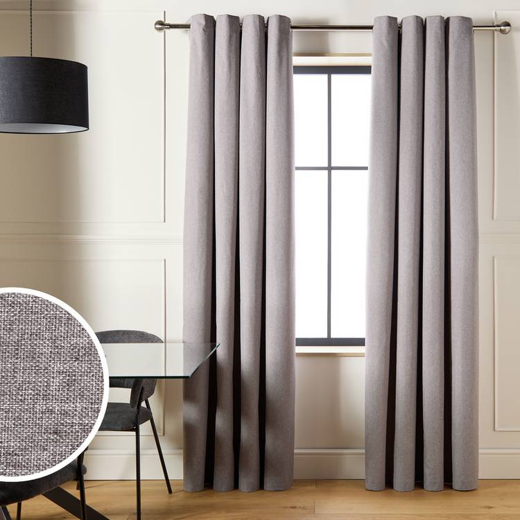 Habitat blackout eyelet curtains flint grey 117x137cm (British brand)