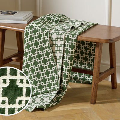 Argos Habitat Chain Geo Green Cotton Throw 150x125cm- Buy online at McGrocer