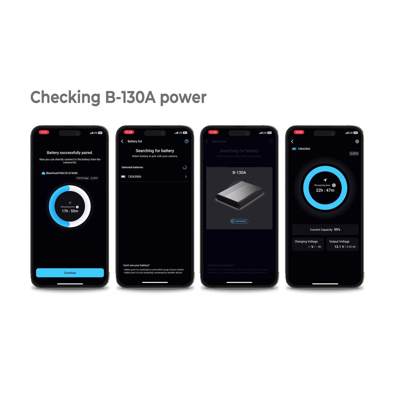 BlackVue B-130A dash cam battery for parking mode (British brand)