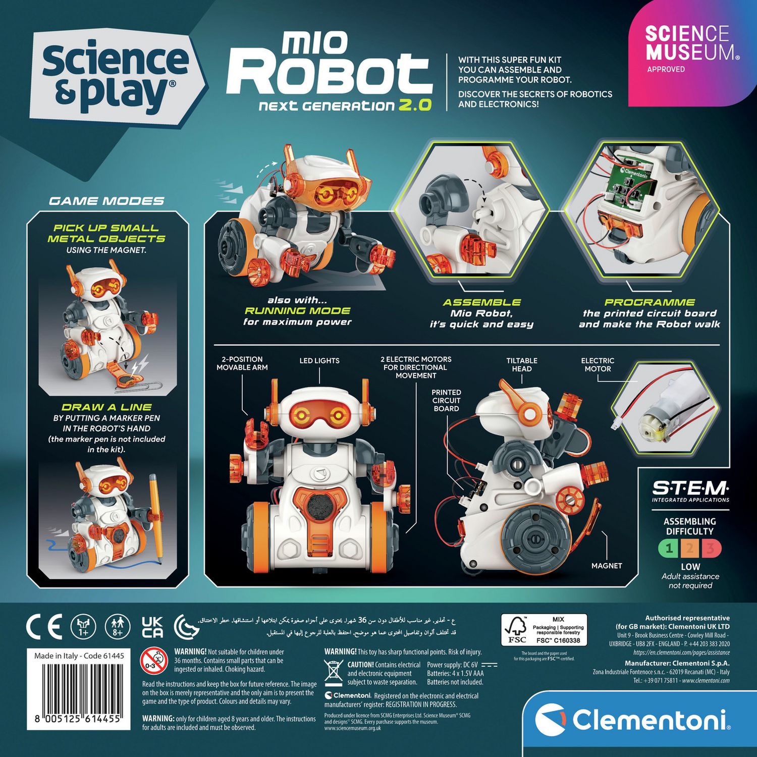 Science Museum Mio Robot 2.0 robot toy 30cm, imported from the UK