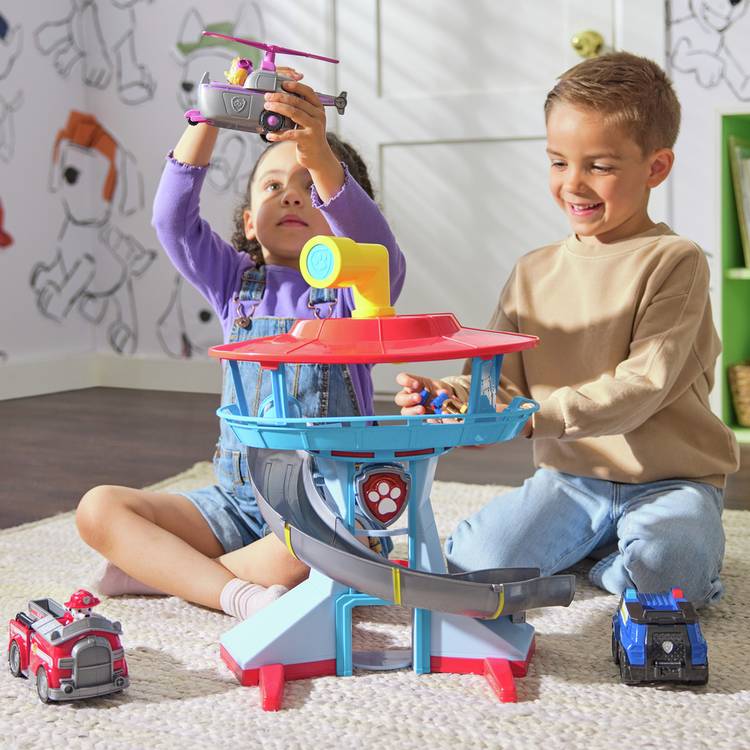 PAW Patrol Lookout Tower playset with vehicles, imported from the UK