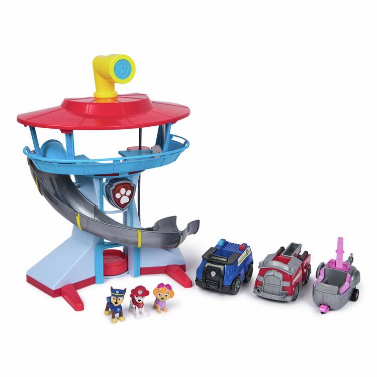 PAW Patrol Lookout Tower playset with vehicles, imported from the UK